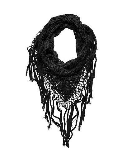 silk wool scarf in black