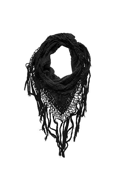 silk wool scarf in black