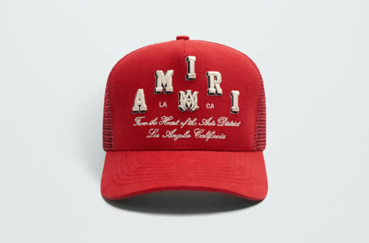 AMIRI VARSITY TRUCKER HAT RED